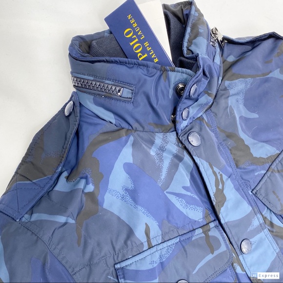 Polo Ralph Lauren Down Filled Blue Camo Field Coat - Picture 7 of 15